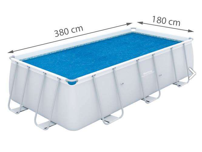 Acoperis piscina cu bule pentru incalzire pentru piscina 412 x 201 cm, dimensiuni 380 x 180 cm