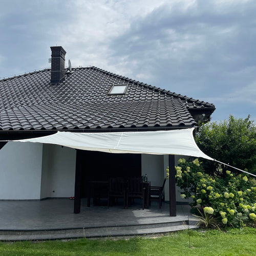 Prelata/copertina impermeabila pentru soare, Zola®, dreptunghiulara, crem, cu agatatoare, densitate 180 g/mp, dimnesiune 3x2