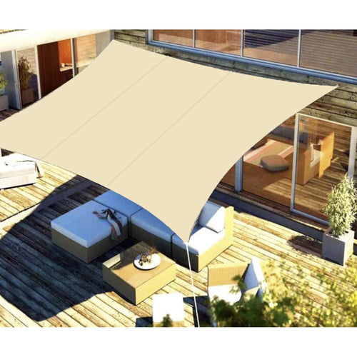 Prelata/copertina impermeabila pentru soare, Zola®, dreptunghiulara, crem, cu agatatoare, densitate 180 g/mp, dimnesiune 4x3m