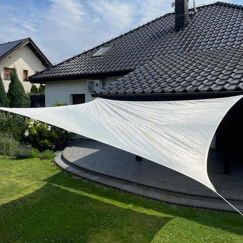 Prelata/copertina impermeabila pentru soare, Zola®, dreptunghiulara, crem, cu agatatoare, densitate 180 g/mp, dimnesiune 4x3m