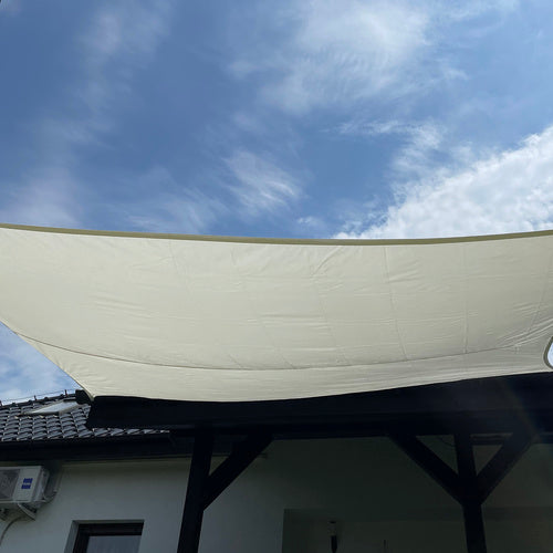 Prelata/copertina impermeabila pentru soare, Zola®, dreptunghiulara, crem, cu agatatoare, densitate 180 g/mp, dimnesiune 4x3m