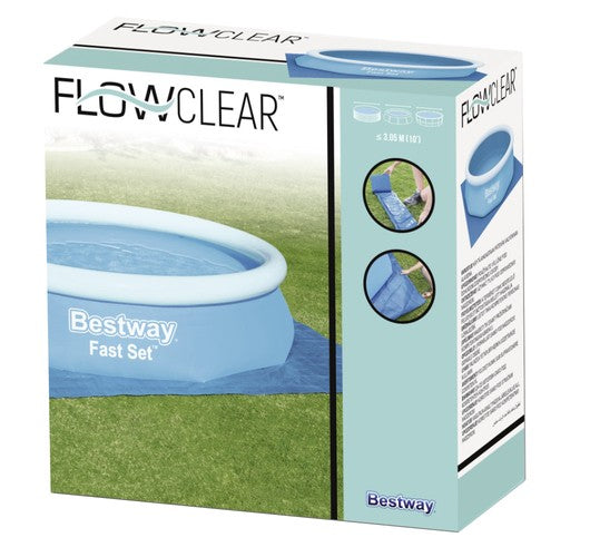 Prelata protectie baza piscina, Zola®, pentru piscine cu diametru de maxim 305 cm, albastra
