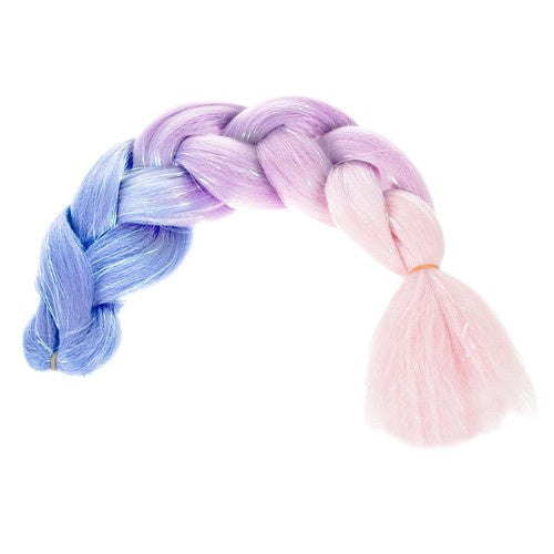 Extensii de par sintetic pentru impretituri, Zola®, ombre mov-roz si sclipici, 60 cm