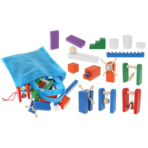 Set domino din lemn Zola®, multicolore, 360 piese, jucarie excelenta pentru micutii constructori cu multa rabdare