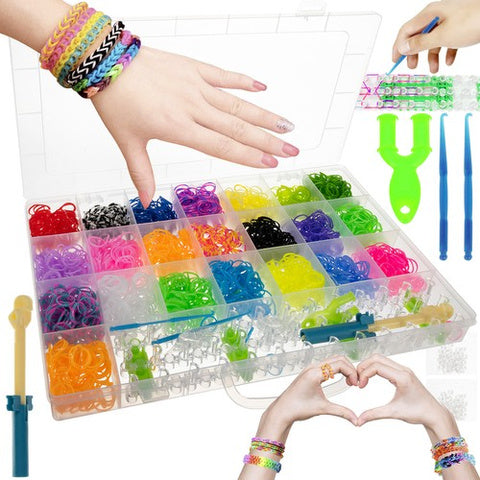 Set de creatie bratari cu 4400 elastice, Zola®, accesorii incluse, multicolor, cutie depozitare