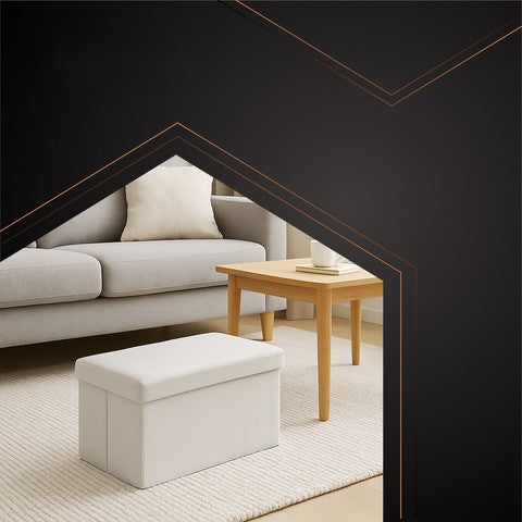 Taburet pliabil cu spatiu de depozitare, Zola, capacitate 54 l, 60 x 30 x 30 cm, greutate maxima suportata 80 kg, impermeabil, MDF, catifea, gri deschis