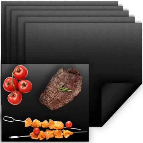 Set 5 folii coacere, Zola®, pentru gratar, cuptor, antiaderent, teflonata, negru, 40x33 cm