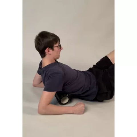 Rola pentru yoga si masaj, Zola®, striati proeminente, negru, 33x14 cm, negru