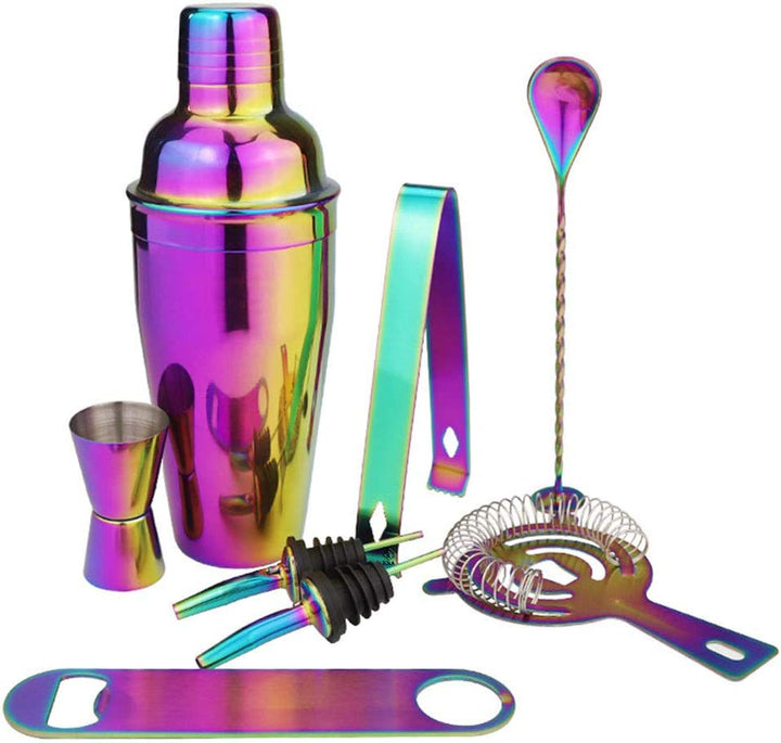 Set pentru barmani, Zola®, curcubeu, 8 accesorii, din otel inoxidabil