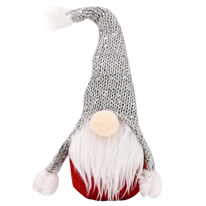 Figurina decorativa pentru Craciun, Zola®, Spiridus gri, cu mustata