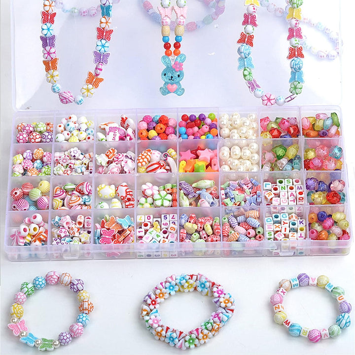 Set creatie accesorii din margele, Zola®, lantic, bratara, coronita, diverse modele, 900 piese