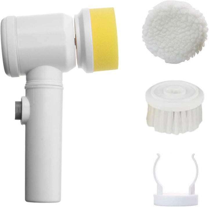 Perie electrica de curatat universala, Zola®, 4 capete interschimbabile, incarcare USB, prindere inclusa, ABS, alb