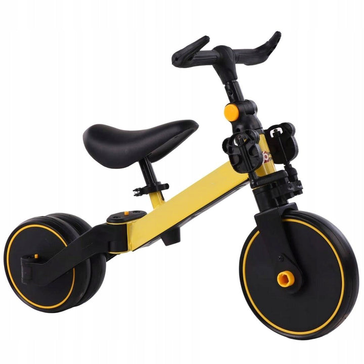 Bicicleta 2 in 1, Zola®, cu 3 roti, cadru din aluminiu, manere din cauciu, galbena