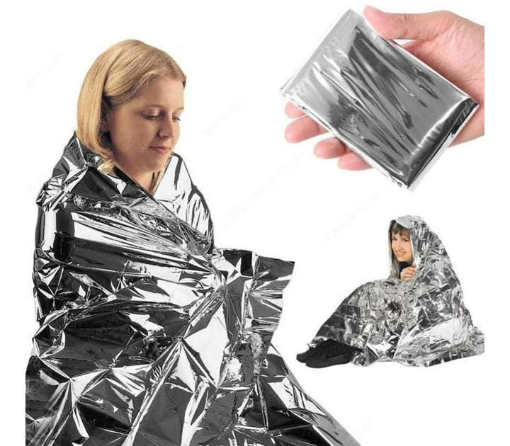 Patura izoterma, Zola, pentru situatii de urgenta, impermeabila si rezistenta la vant, 130x210 cm, argintie
