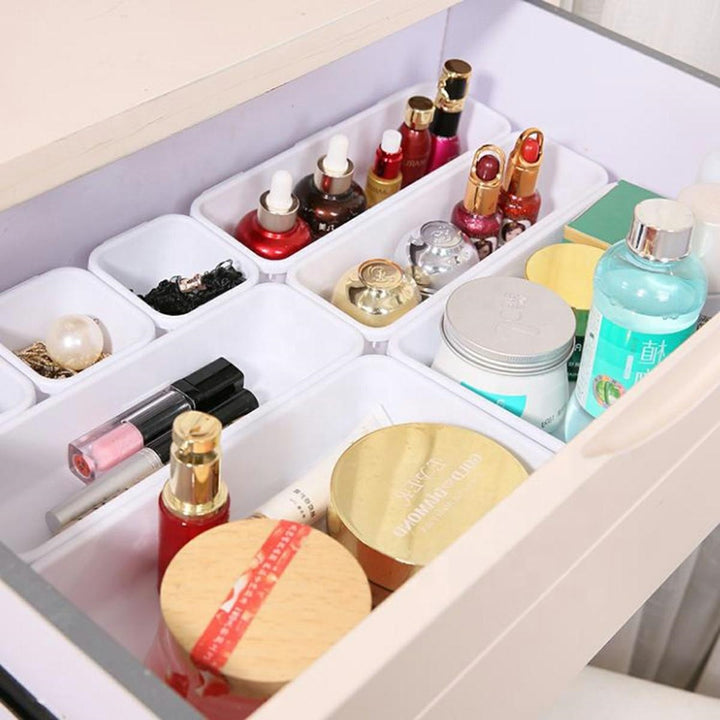 Organizator sertar, Zola®, 8 cutii independente, inaltime 5 cm, alb