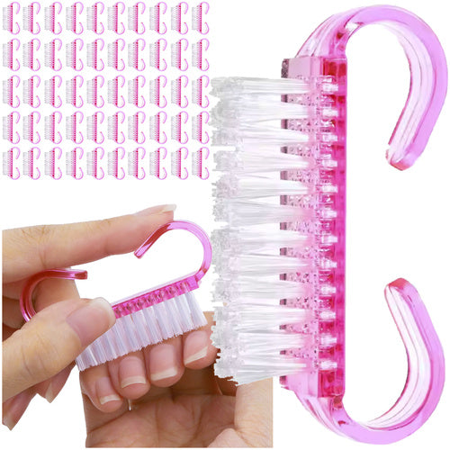Set 50 perii manichiura pentru indepartarea prafului, Zola, perii moi, maner confortabil, 6.5 x 3.2 x 1.5 cm, roz
