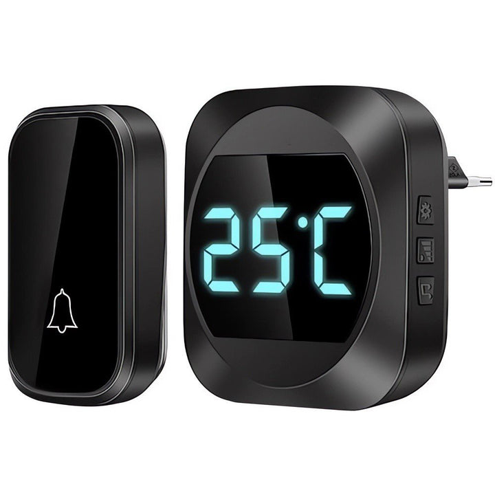 Sonerie wireless, Zola®, inteligenta, cu 1 receptor, 52 melodii, IP44, rata de actiune 200 m, volum 100 dB, afisare temperatura, negru