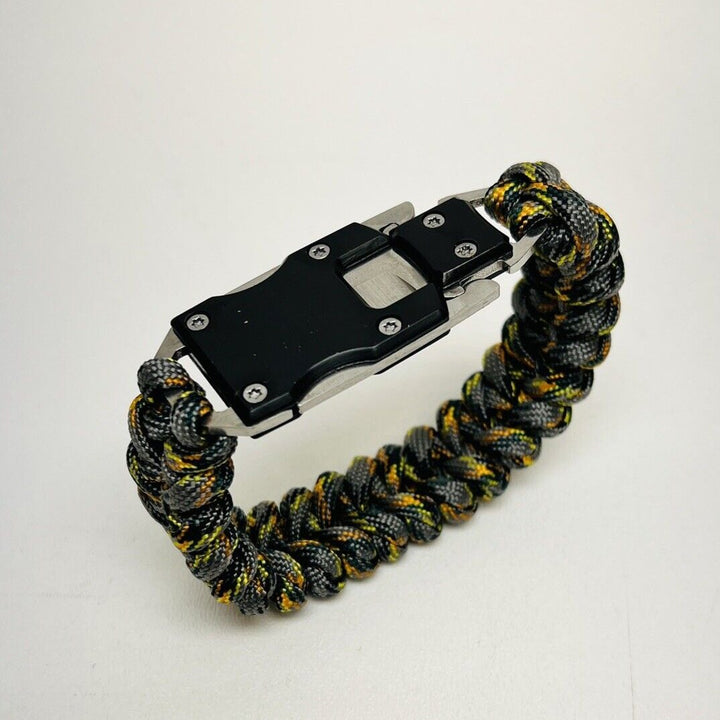 Bratara de supravietuire,  Zola®, coarda de salvare si cutit inclus, lungime 26 cm, circumferinta 17-20 cm, camuflaj