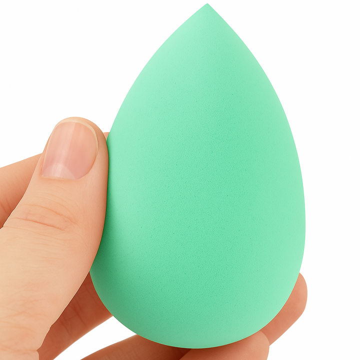 Buretel pentru machiaj, Zola®,  usor de curatat, forma lacrima, 5x4 cm, verde menta