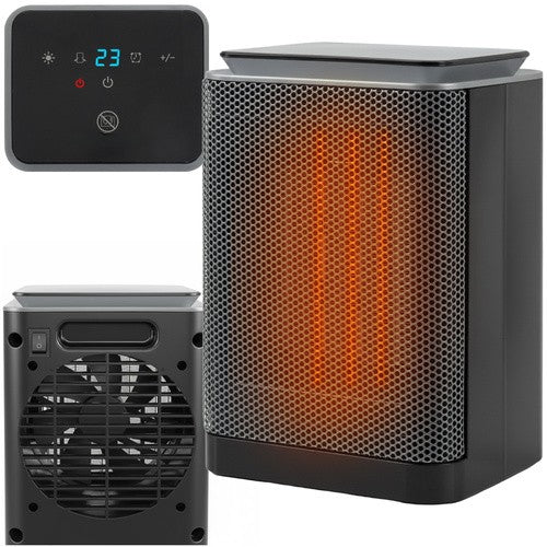 Aeroterma electrica verticala, Zola, 1500W, afisaj LED, temperatura 10–49°C, temporizator 1-24h, protectie la supraincalzire, 45 x 20 x 20 cm, negru