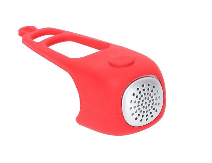 Sonerie electrica pentru bicicleta, trotineta, Zola, 3 moduri de sunet, rezistent la apa, 120 db, din plastic si cauciuc, 3x3x3 cm, rosu
