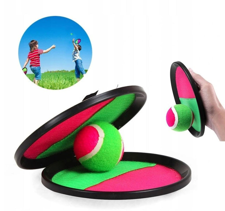 Set de joaca cu minge si 2 discuri 18.5 cm cu arici , Zola®, catch ball ,multicolora