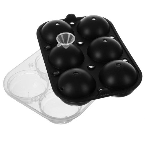 Forma din silicon pentru bile de gheata , Zola®, 6 spatii, 22 x 15 x 6.5 cm, neagra