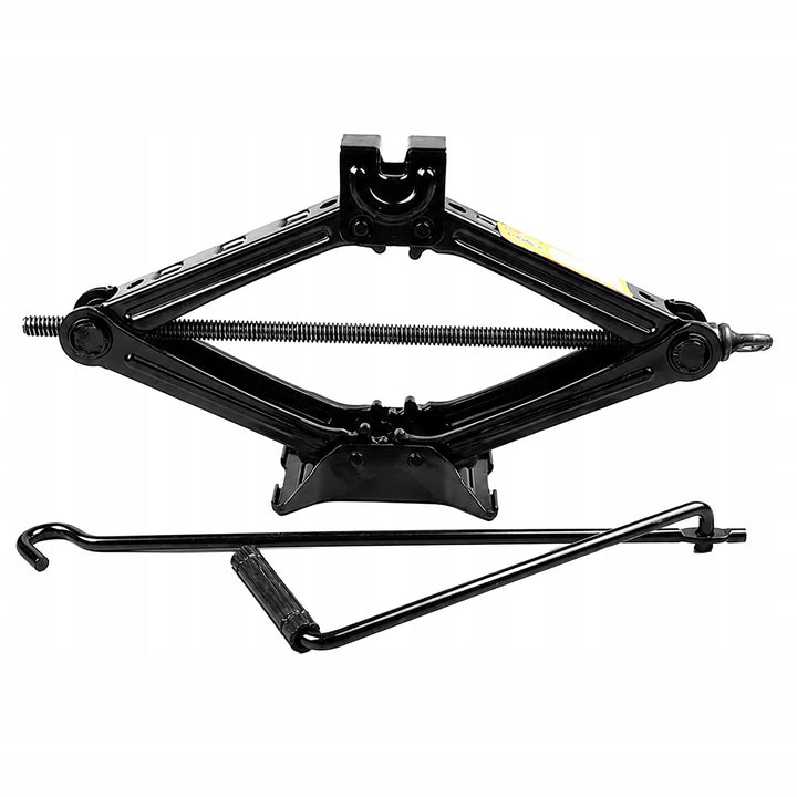 Cric auto tip foarfeca, Zola, 2 tone, mecanism cu surub, actionare cu manivela, otel, negru