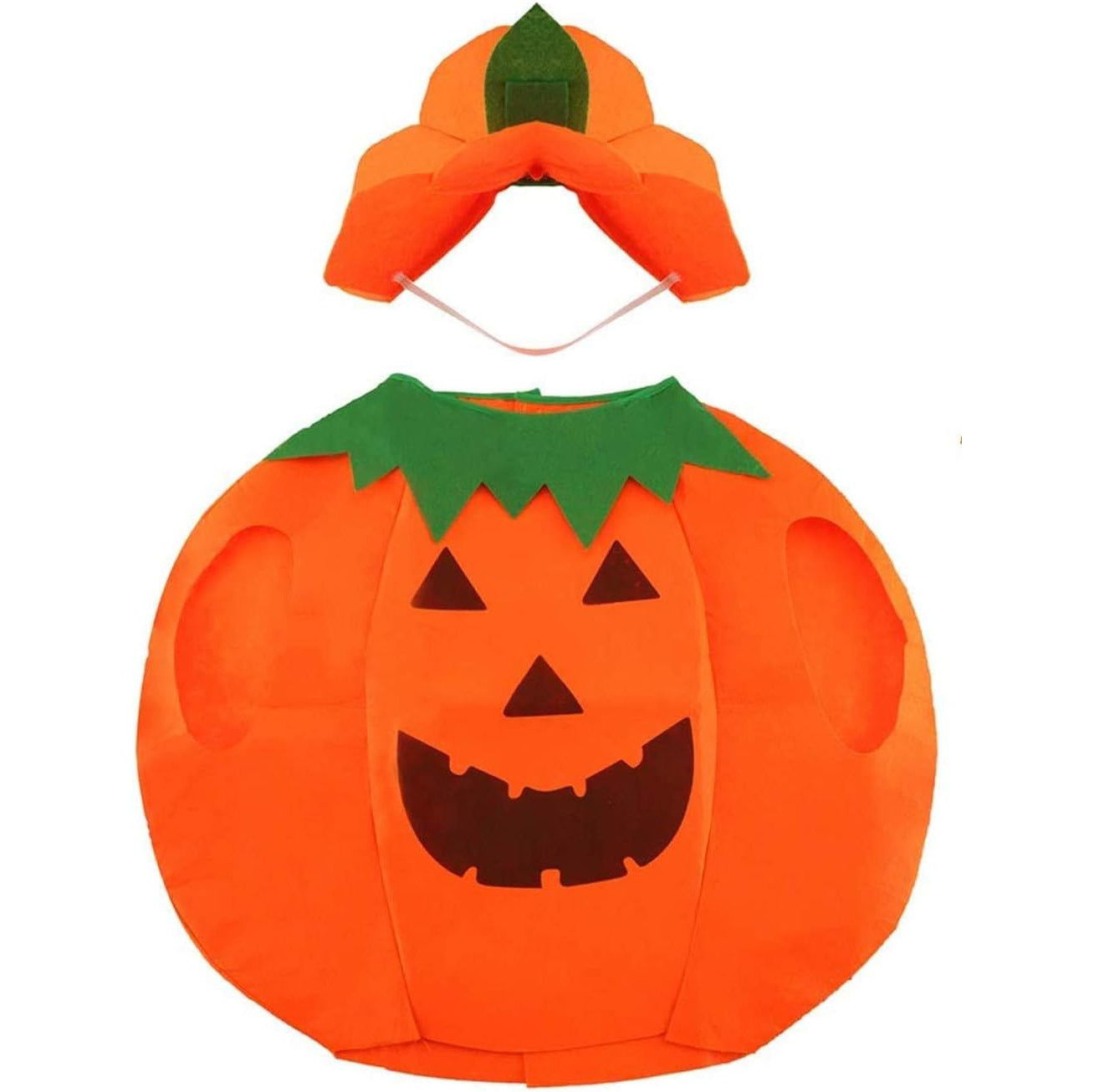 Set costumas Halloween copii dovlecel, Zola®, 3 piese, costum, palarie si geanta, 3 ani +