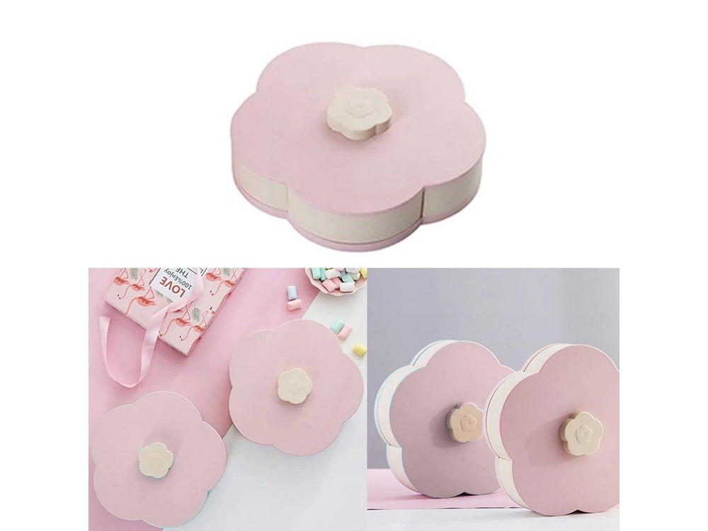 Suport rotativ pentru dulciuri, Zola®, 5 sectiuni pentru depozitare, picioare antiderapante, 22x5 cm, culoare roz