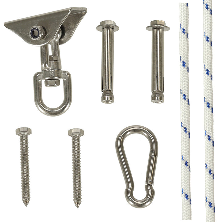 Suport de tavan pentru hamac, Zola®, ajustabil, otel, sarcina maxima 300kg, alb