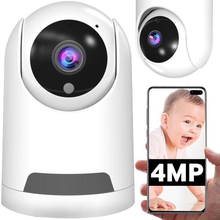 Camera de supraveghere WIFI interioara cu rotatie 355 grade, Zola, viziune de noapte cu infrarosu, audio bidirectional, rezolutie 4MPX 2560x1440 mp, conectare cu Amazon Alexa si Google Assistant, 5x11