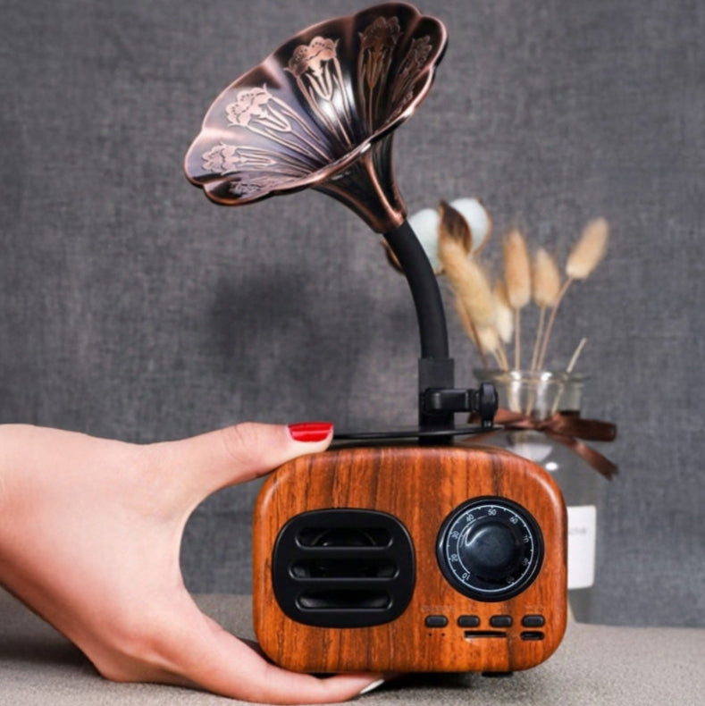 Radio Retro model Pick-up, Zola, 5 W, Bluetooth, USB/AUX/TF, baterie 1200 mAh, 21 × 10 × 7 cm, maro/bronz