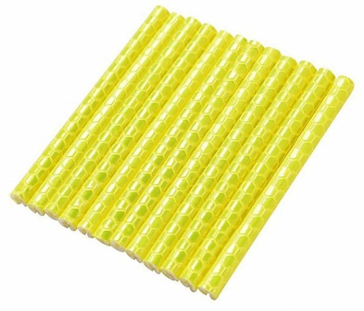 Set 12 ornamente pentru spite bicicleta, Zola®, din material reflectorizant,8 cm, galben