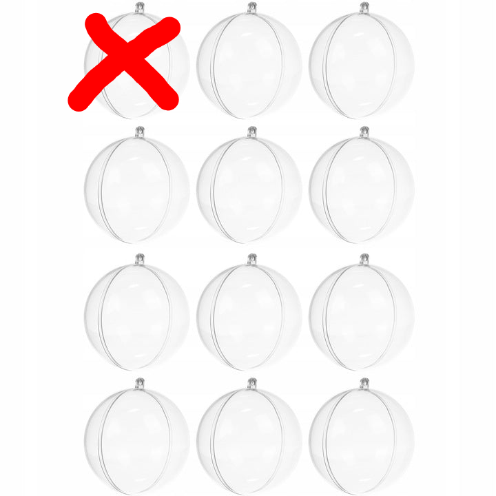 RESIGILAT-Set globuri transparent personalizabil,  Zola®, 12 bucati, plastic, diametru 8 cm