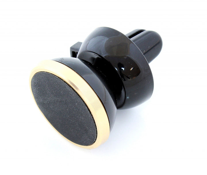 Suport auto pentru telefon, Zola®, magnetic cu prindere la grila de aerisire, negru/auriu, 6.3x4.5 cm