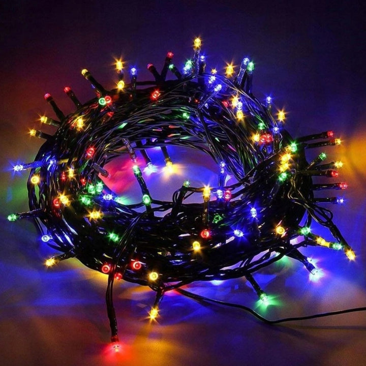 Instalatie de Craciun, Zola®, 200 becuri, 8 moduri de functionare, multicolore, 23 m, interior/exterior, 31V, impermeabilitate IP44