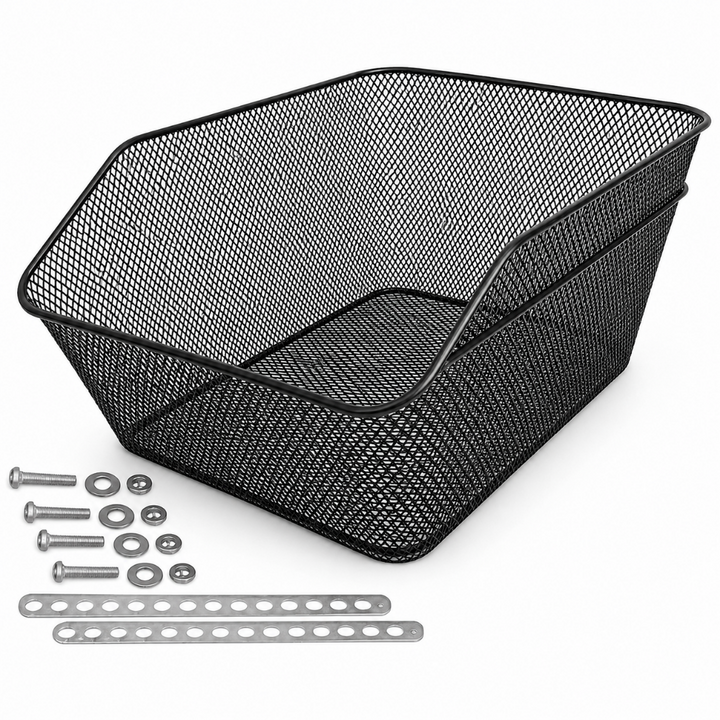 Cos bicicleta spate, Zola, montare pe portbagaj, din otel, 20 L, 38.5 x 31 x 20 cm, negru