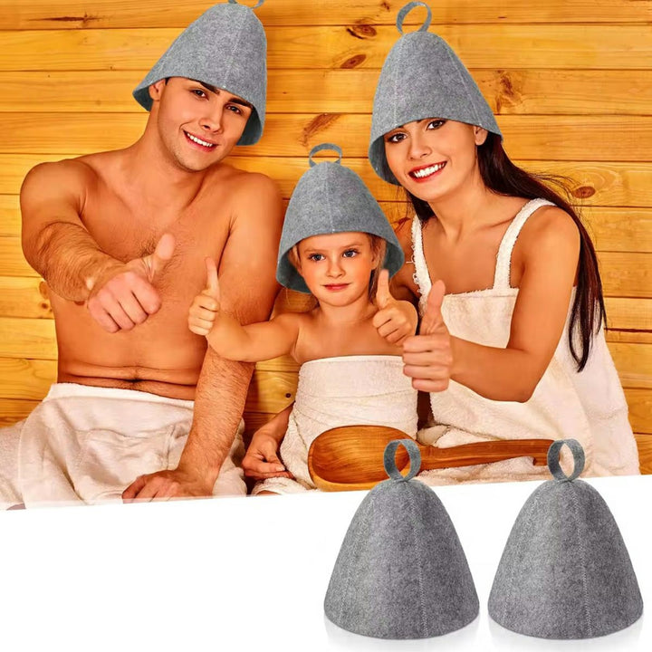 Palarie pentru sauna, Zola, fetru, protejeaza parul si scalpul, agatatoare, universala, gri, circumferinta 70 cm