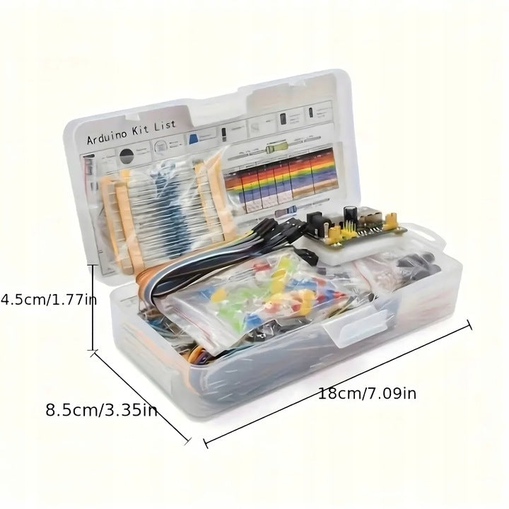 Kit de programare pentru incepatori, Zola, 370 de elemente, modul UNO R3, componente electronice, LED, multicolor