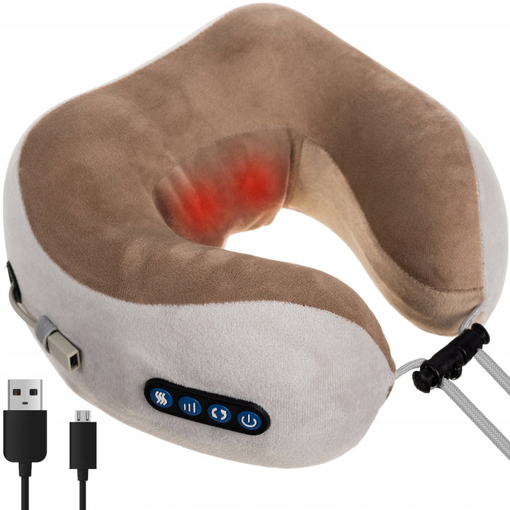Perna de gat cu masaj si incalzire, Zola®, 3 functii,incarcare USB, ideala pentru masaj sau pentru calatorii, maro