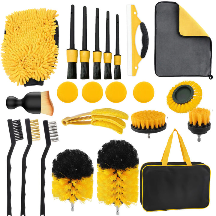 Set perii detailing auto, Zola, 22 piese, curatare interior si exterior, geanta depozitare