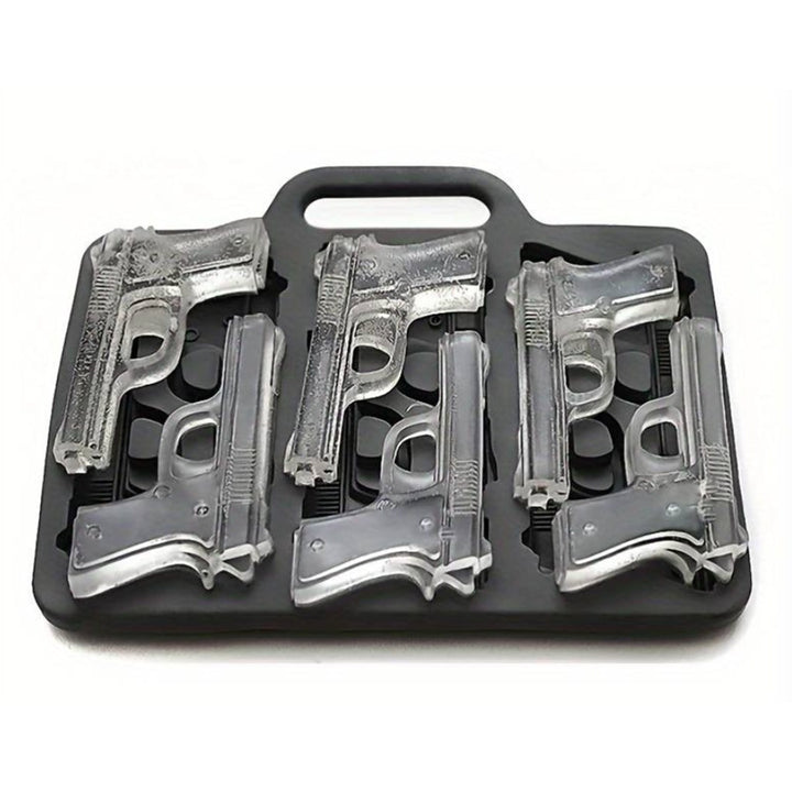 Forma din silicon pentru gheata, Zola, 6 cuburi, model pistol, 18 x 14 x 1.5 cm, negru