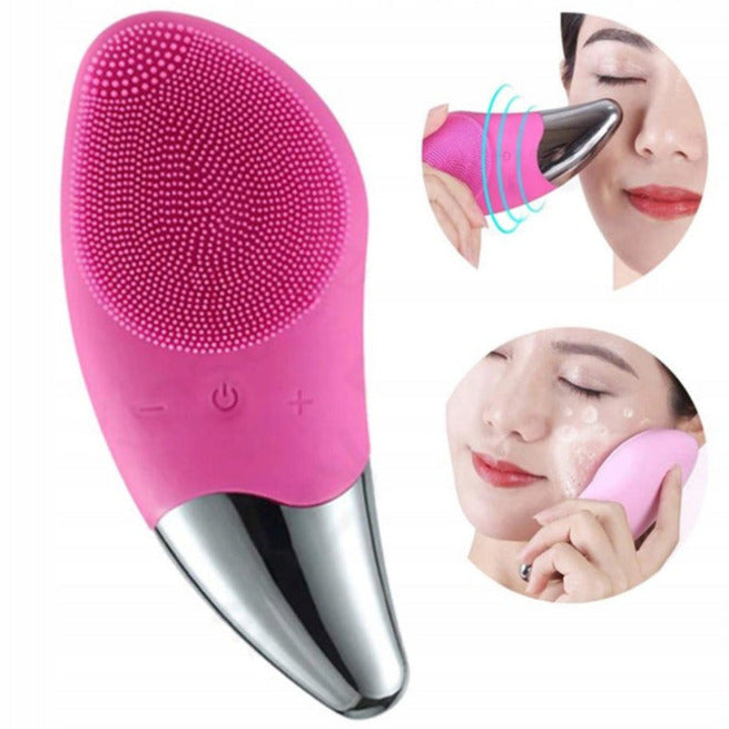Aparat pentru masaj facial si curatarea tenului, Zola®, fucsia, 13.5x5.5x2.5 cm