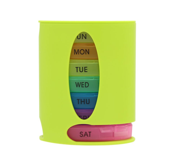 Oraganizator pentru medicamente, Zola®, pentru 7 zile, din plastic, verde, 12x9.7x6 cm