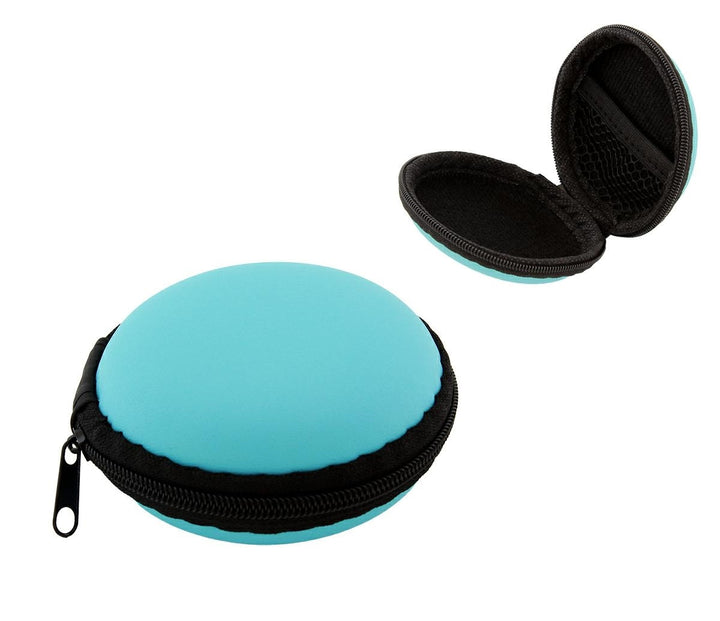 Husa practica pentru depozitat casti si alte accesorii mici, Zola®, din plastic, inchidere cu fermoar, buzunar suplimentar de plasa in interior,  8 cm