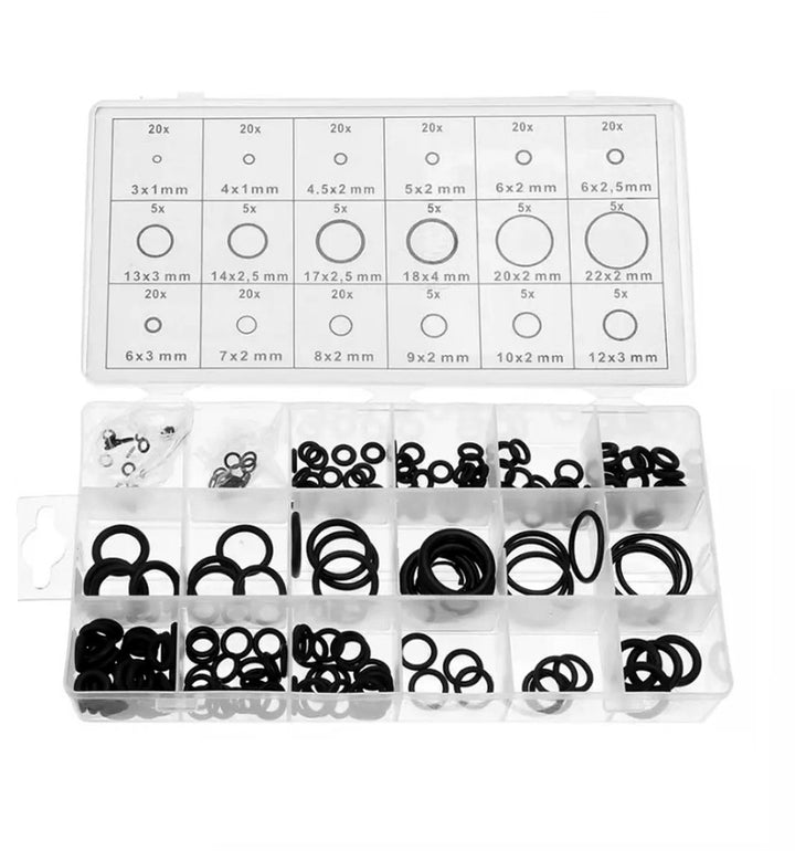 Set garnituri oringuri din cauciuc,  Zola®, servodirectie la caseta, 225 bucati, 18 dimensiuni diferite, carcasa inclusa