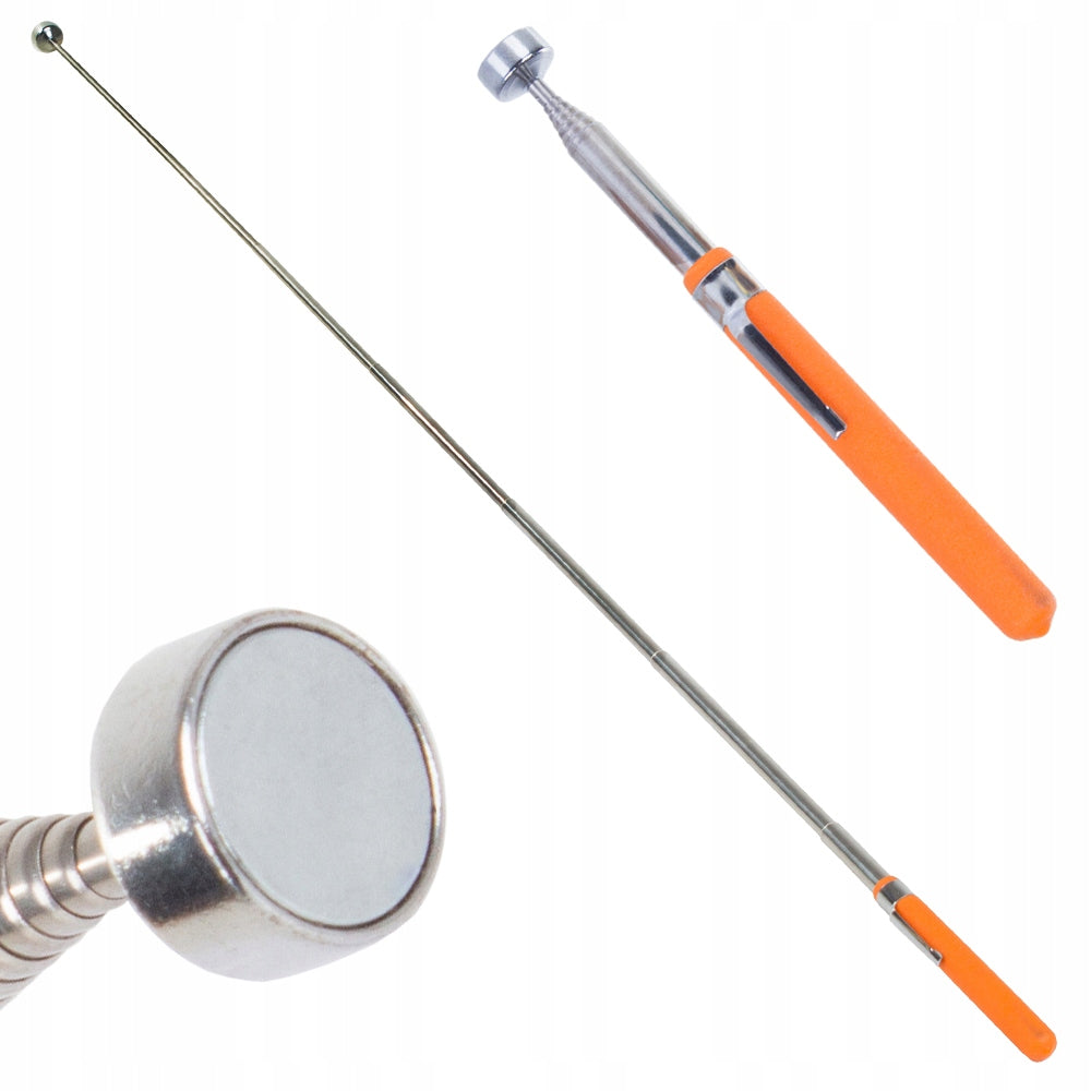 Recuperator extensibil cu magnet, Zola®, stil surubelnita cu maner ergonomic, portocaliu,  lungime 16-83 cm