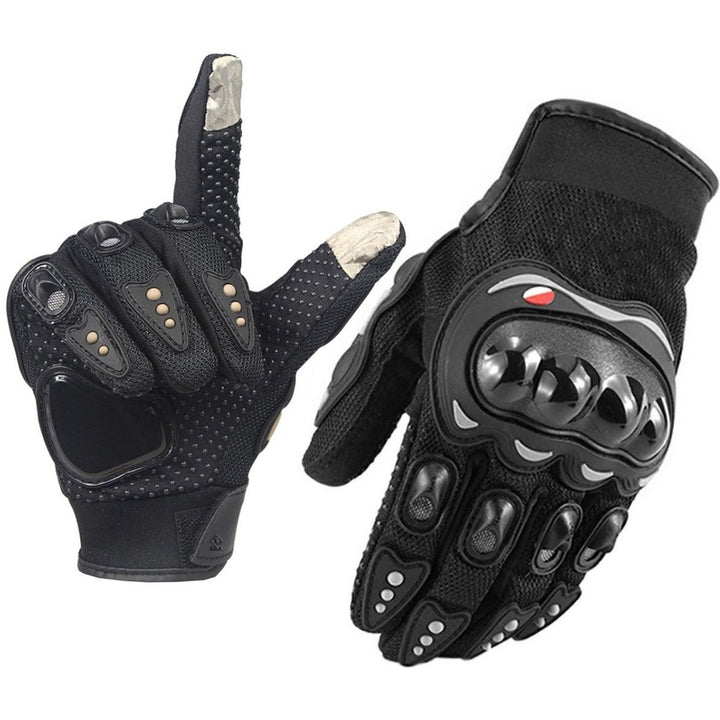 Manusi pentru motociclisti, Zola®, marimea L, material cauciucat, negre, prindere cu velcro
