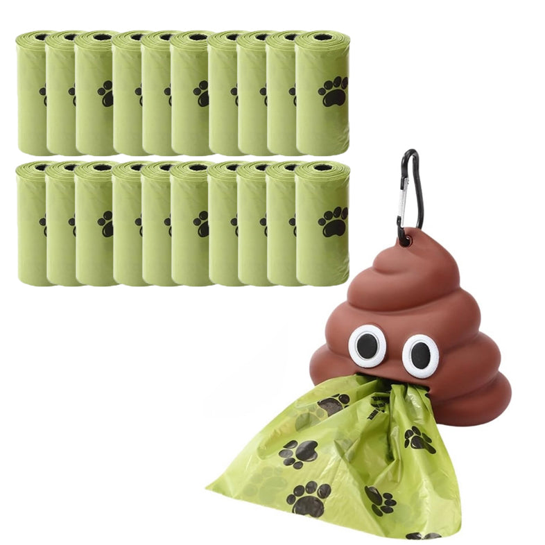 Dispenser pentru pungi de gunoi pentru caini, Zola, 20 pungi incluse, carabina, impermeabil, cauciuc, maro